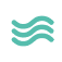 Three teal wavy horizontal lines icon