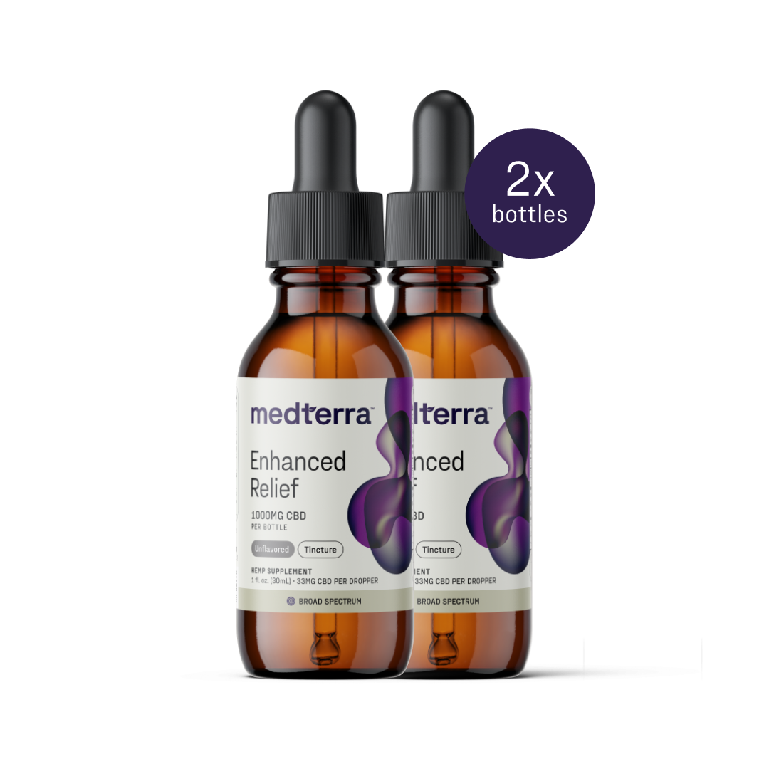 medterra Enhanced Relief Tincture, Broad Spectrum, 1000MG CBD — 2x bottles