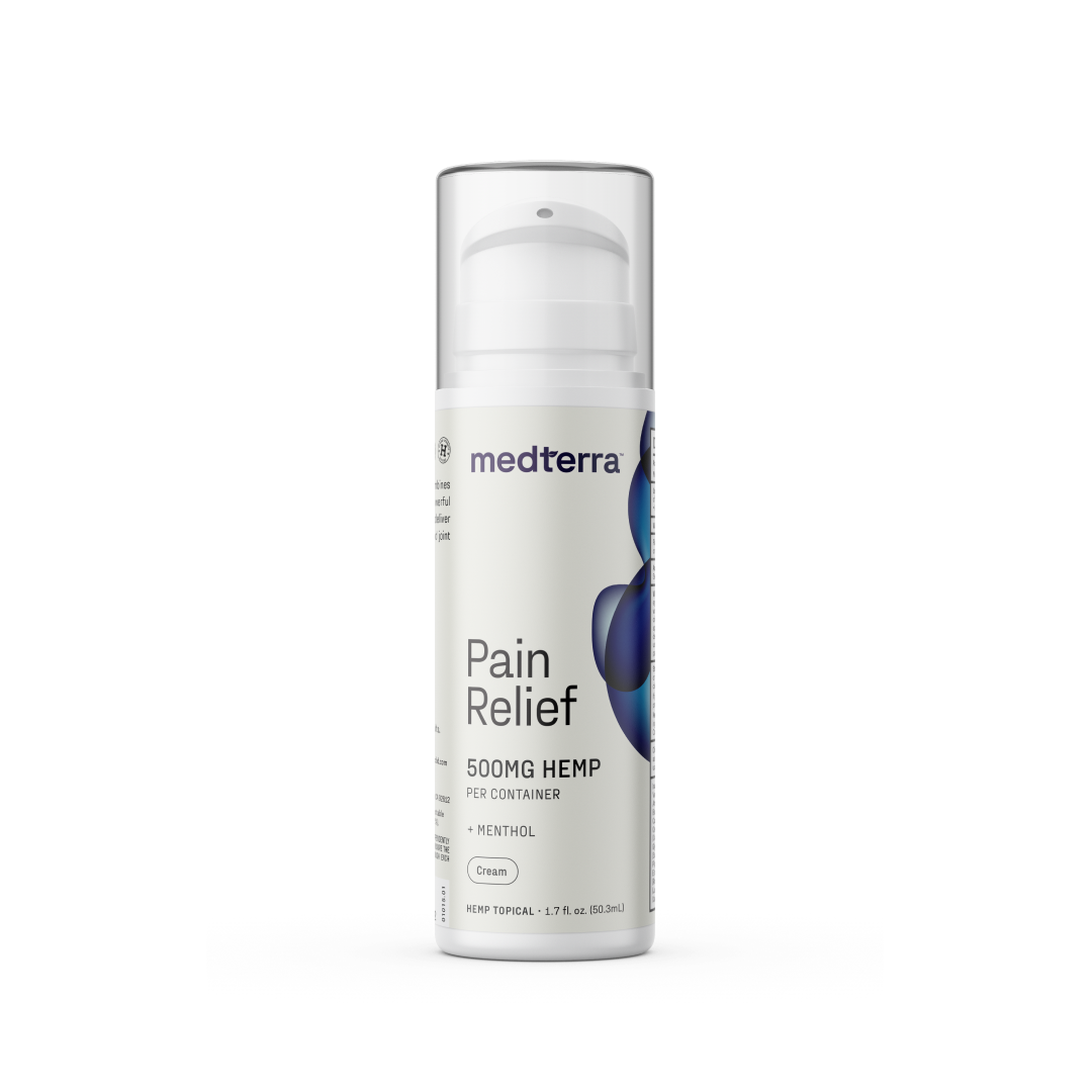 Medterra Pain Relief Cream, 500mg Hemp, Menthol and Arnica, topical cream