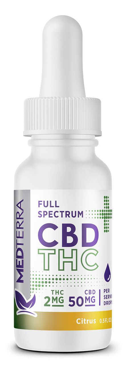 Full Spectrum CBD Oil Drops w/ 2 mg THC & 50 mg CBD - Medterra