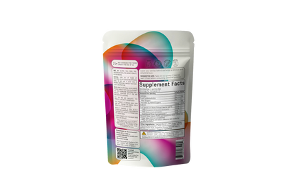 A colorful resealable pouch of Medterra Daily Delight Gummies Sample Pack, featuring a white label with Supplement Facts, nutrition info, and a QR code on the back, displayed against a plain white background.
